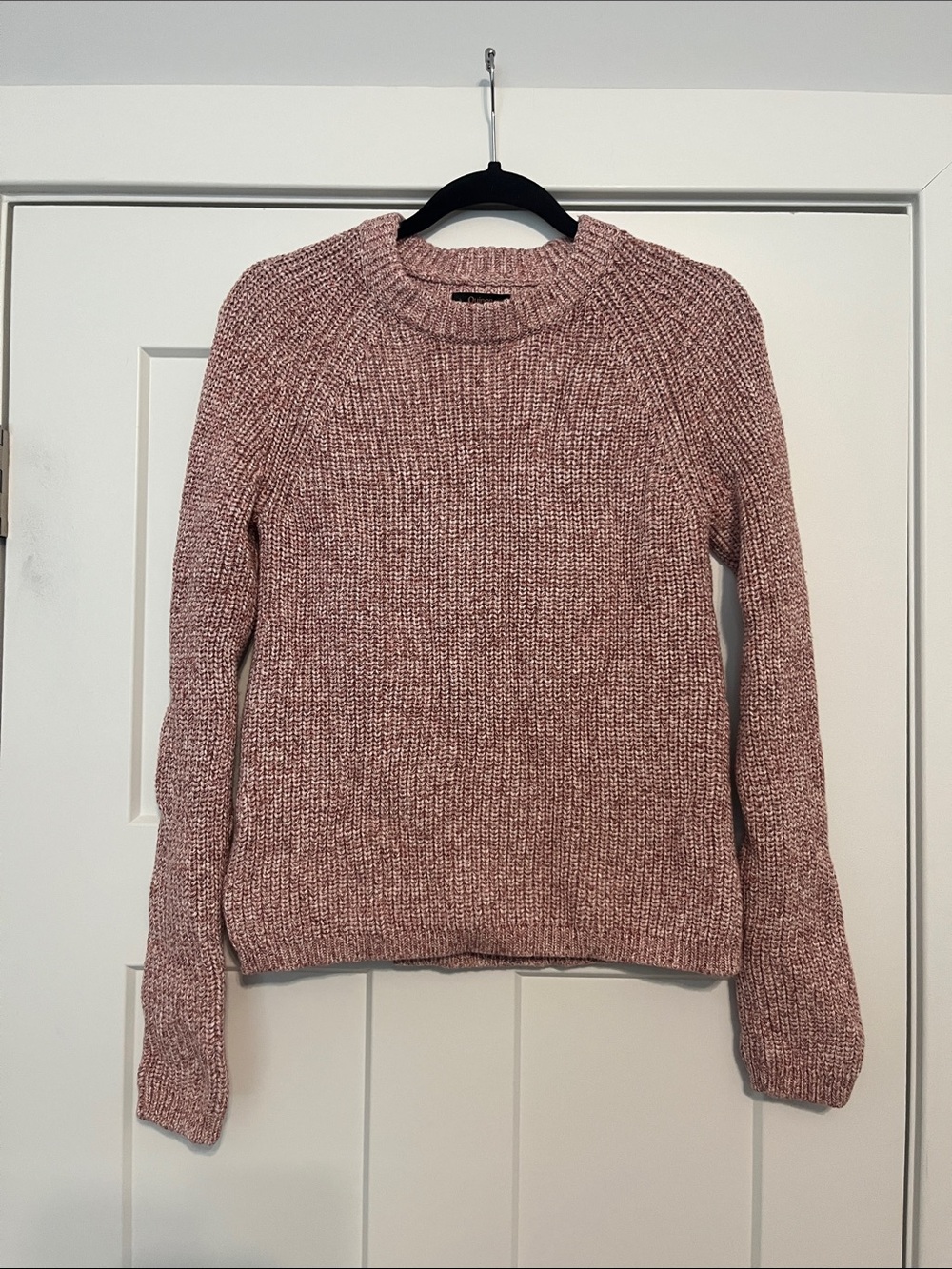 Quince Organic Cotton Pink Marled Cowl Neck Sweater XS
